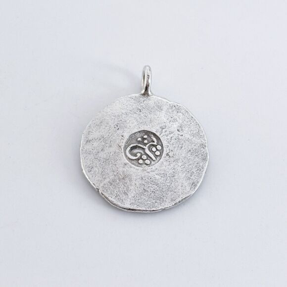 Vintage Karen Hill Tribe Sterling Silver 925 Stylized Om Pendant - Picture 2 of 6